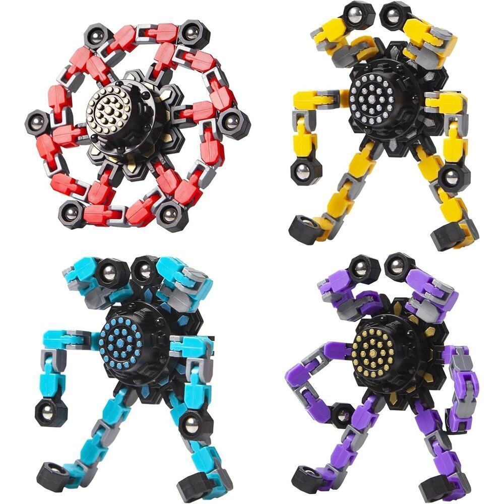Transformable Fidget Spinners Toys 4 Pcs for Kids and Adults Stress Relief